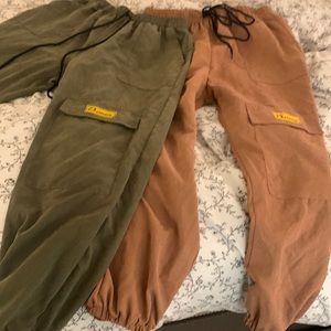Green and brown cargo pants